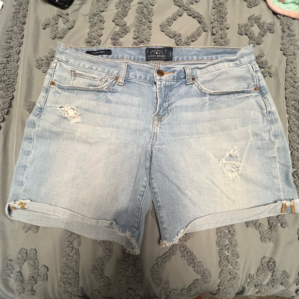 Lucky Brand Light Blue Distressed Jean Shorts